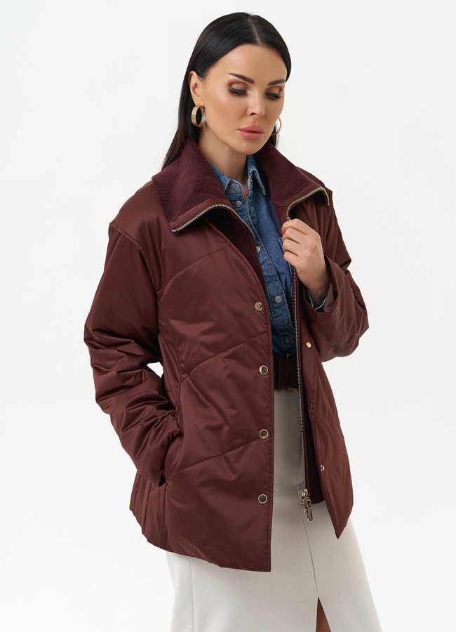 Женская утепленная куртка с поясом модель № 30052 универмаг малина
