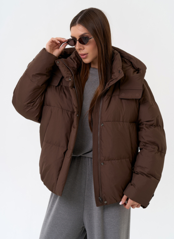 Женский пуховик с капюшоном
