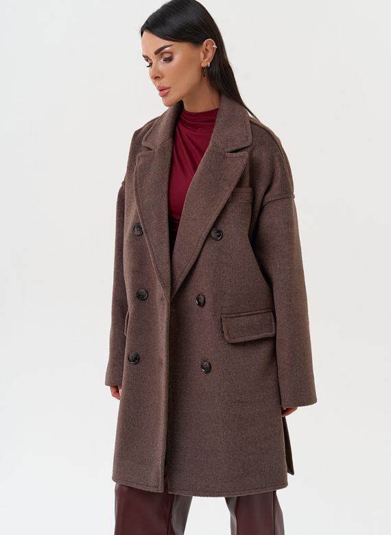 Двубортное женское пальто