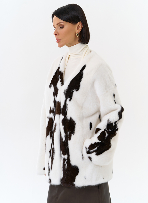 Жакет из меха норки в расцветке "ягуар"