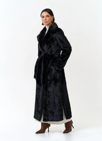 Удлиненная шуба из меха норки фото