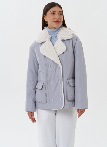 Утепленная куртка с эко мехом