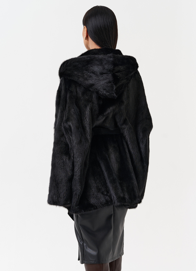 Женская норковая шуба с капюшоном  модель № 29104 в рассрочку