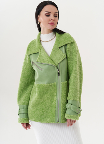 Комбинированная эко дубленка