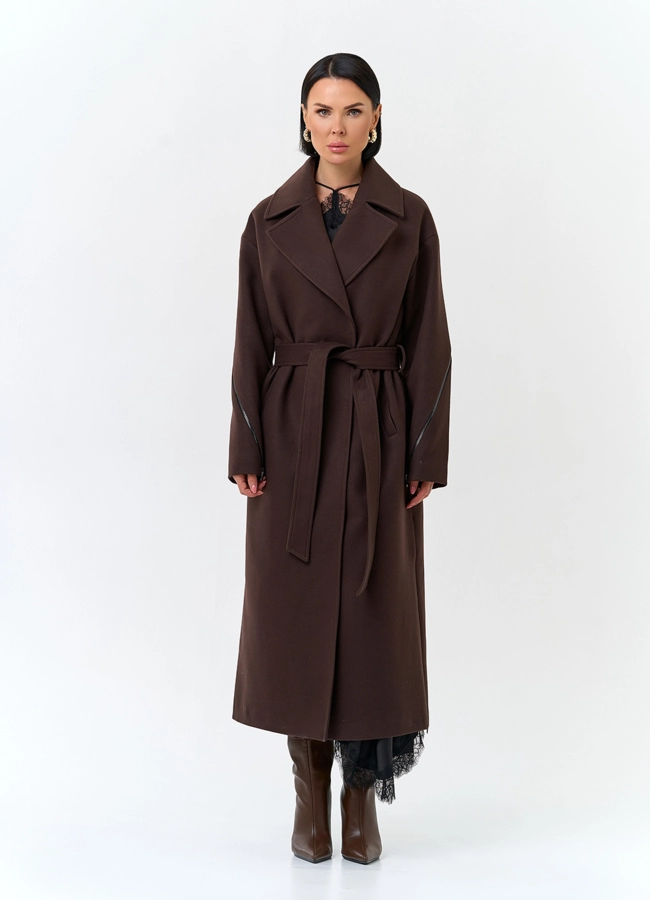 Женское пальто с английским воротником модель № 32819 универмаг малина