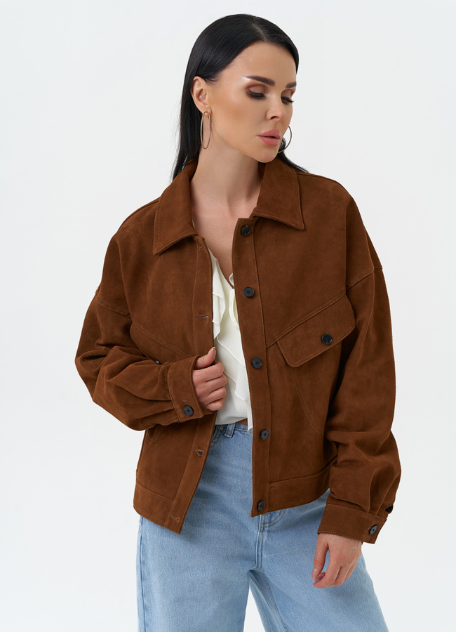 Женская куртка из натуральной замши модель № 30320 в кредит