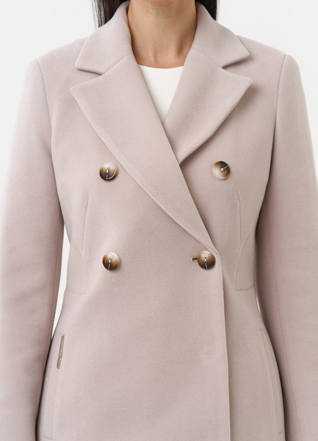 Женское двубортное пальто с поясом модель № 29893 универмаг малина