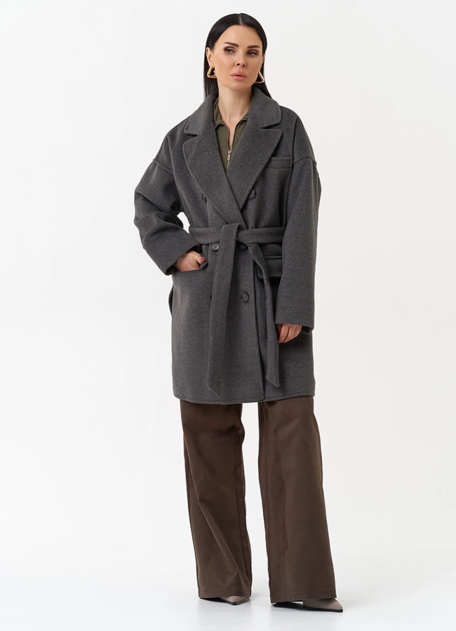 Двубортное женское пальто модель № 30196 в кредит