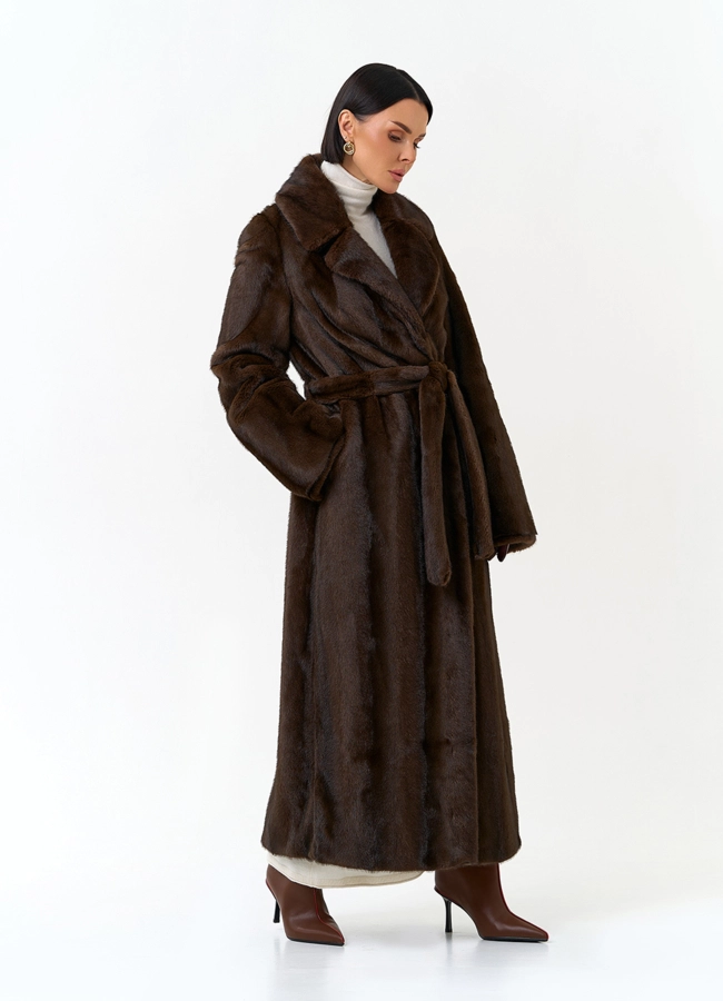 Длинная шуба из эко меха модель № 33976 универмаг малина фото