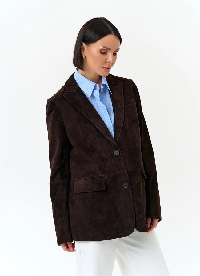 Женский замшевый жакет модель № 29925 универмаг малина
