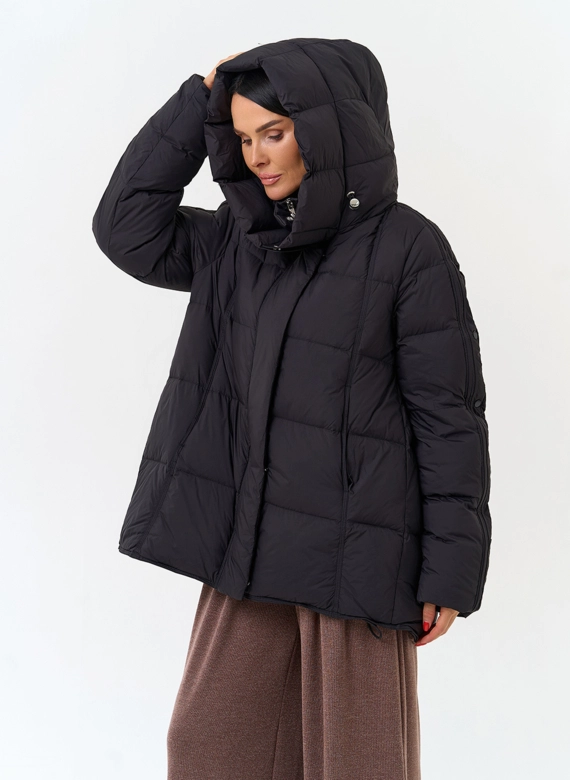 Женский пуховик с капюшоном фото