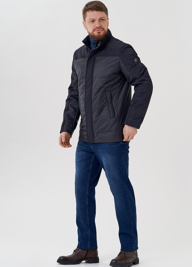 Мужская куртка синего цвета  модель № 24375 в кредит